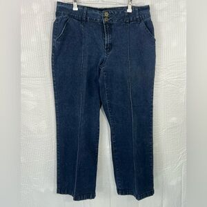 DG2 by Diane Gilman Jeans Womens SIze 14P Blue Wide Leg Mid Rise Denim VTG